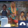 family with solar lights