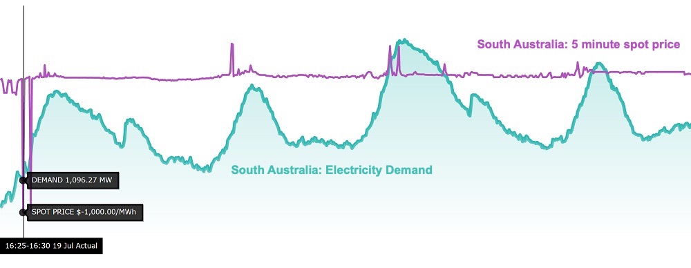 Negative wholesale electricity prices