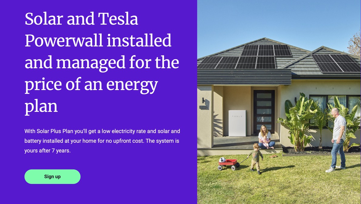 Solar panels and Tesla Powerwall battery - Energy Australia
