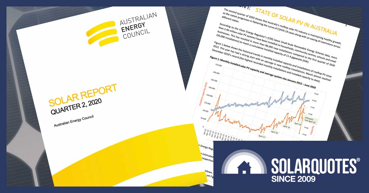 Australian Energy Council Q2 2020 solar report