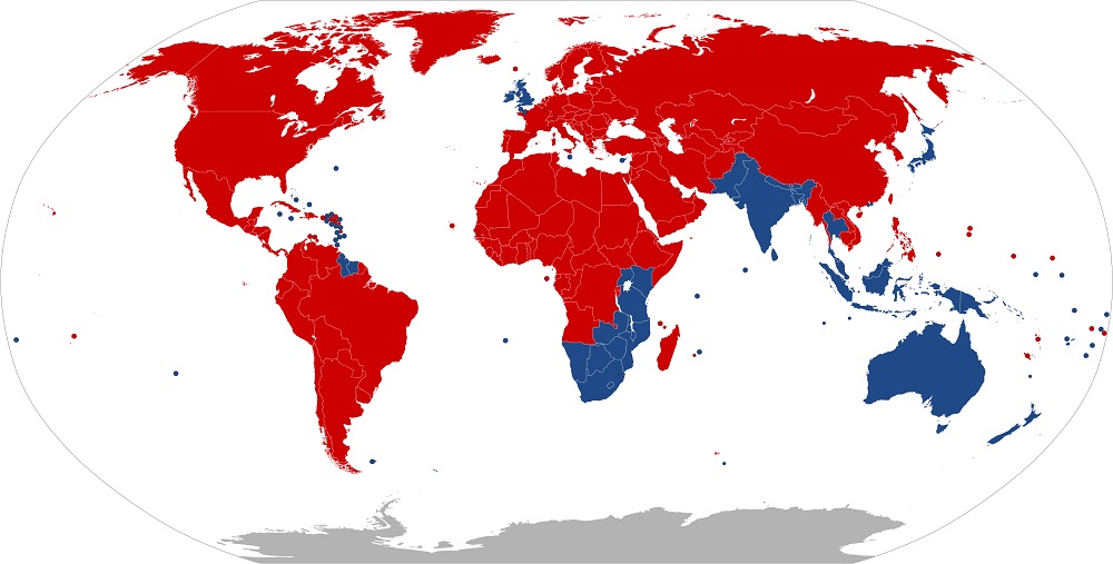 Driving side - global map