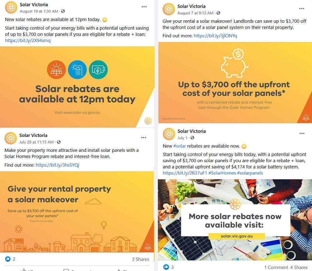 More Victorian solar panel rebate advertising