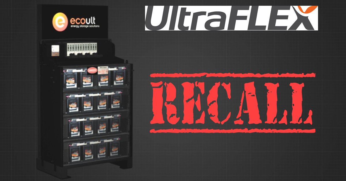 Ecoult Ultraflex battery system recall