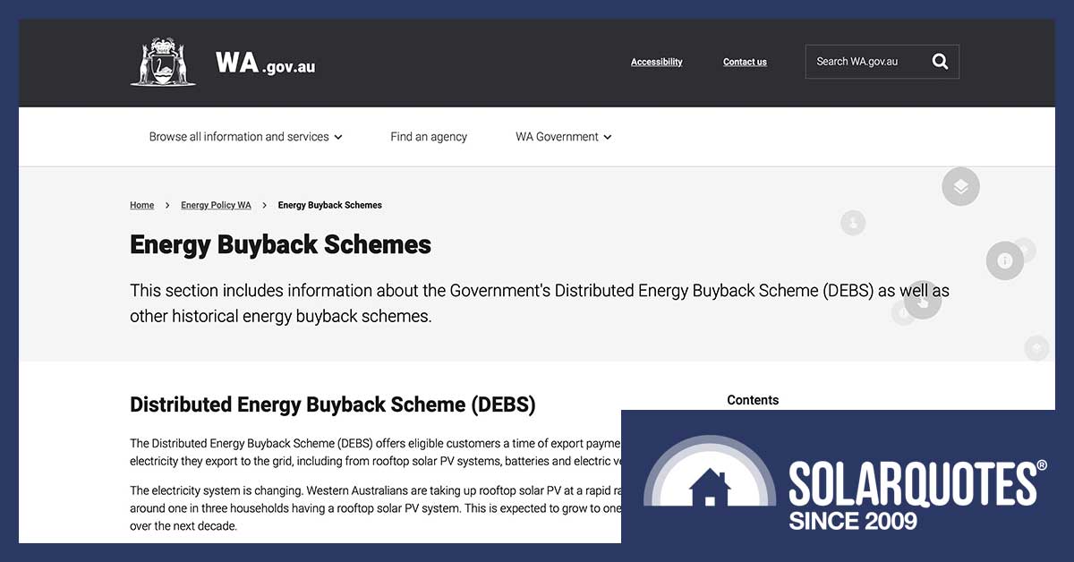 Western Australia solar feed in tariff