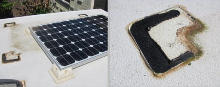 Caravan solar panel mounting fails