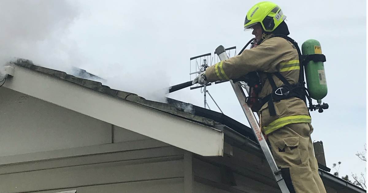 Rooftop solar panel fire