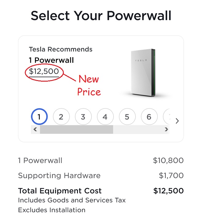 Powerwall pricing in Australia - November 2020