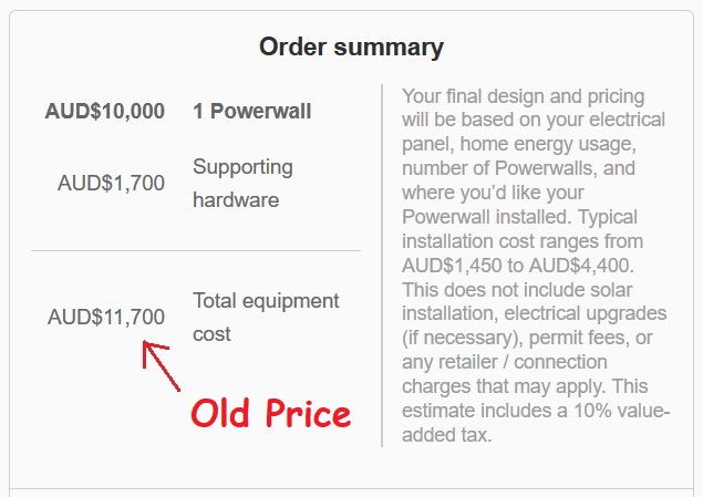 Tesla Powerwall old price