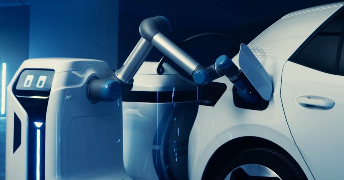 Volkswagen mobile EV charging robot