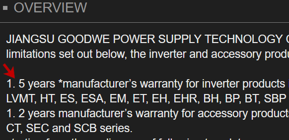 GoodWe warranty