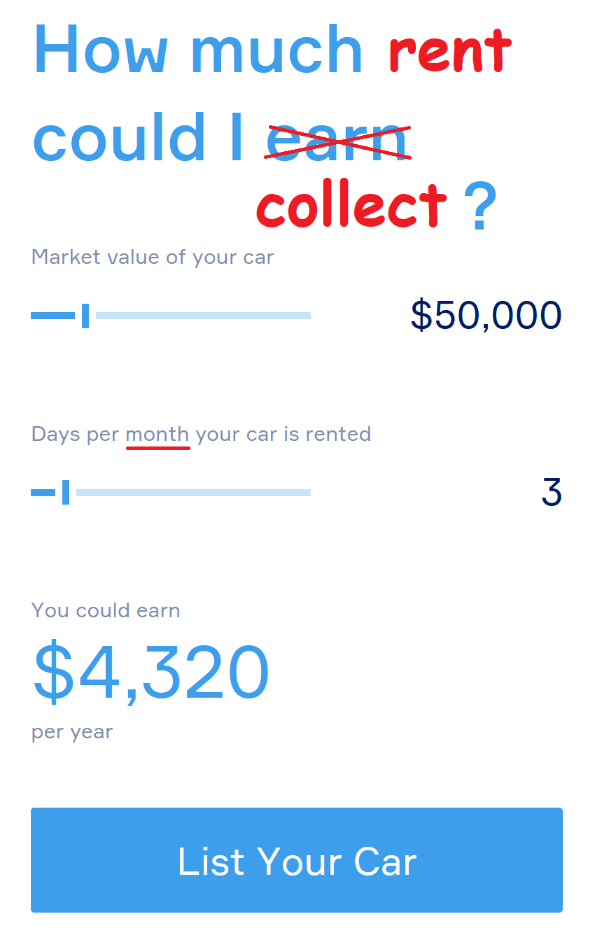 Evee electric car rental calculator