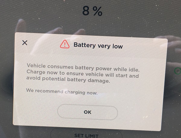 Tesla Model 3 battery warning