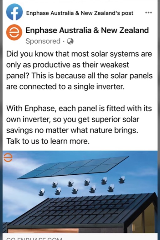 Enphase microinverter shading claim