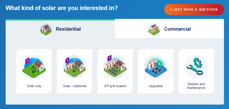 Type of solar installation