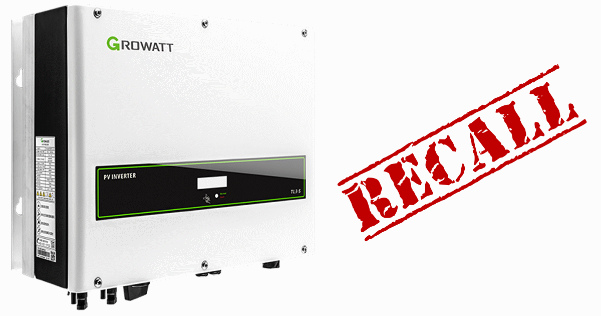 Growatt inverter recall - Australia