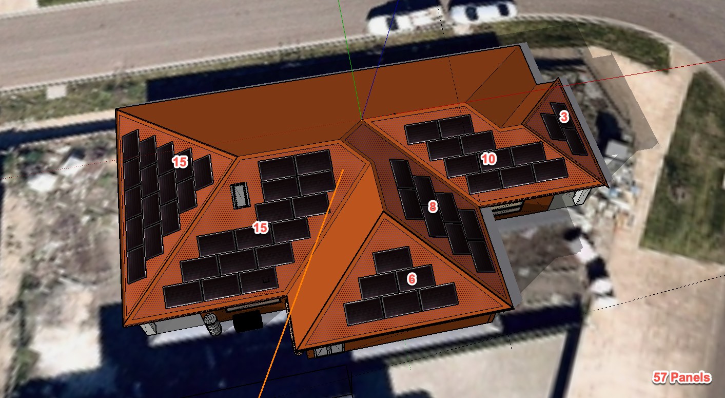 Complicated rooftop solar installation - landscape orientation