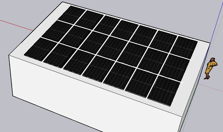 Option #1 : 21 flat modules 7.98 kW