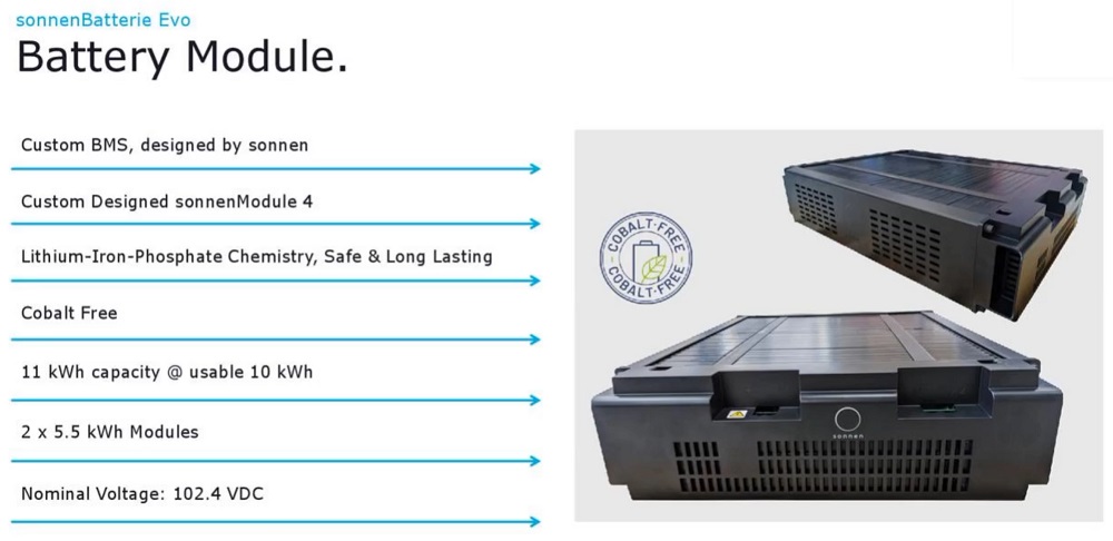 sonnenBatterie Evo battery module specifications