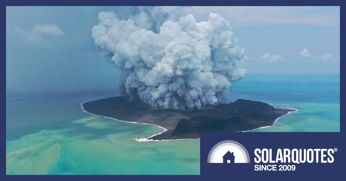 Tonga eruption impacts on cooling and solar power