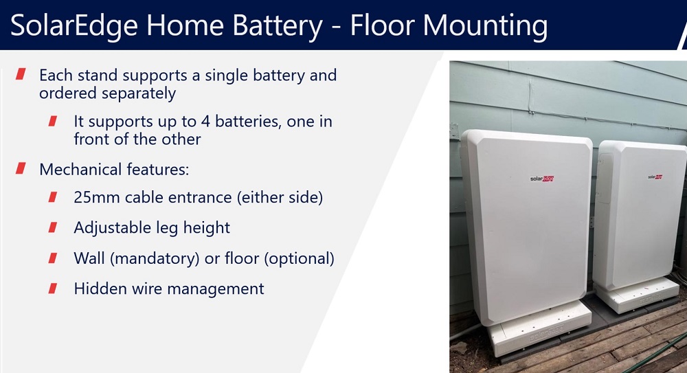 SolarEdge Home Battery floor mounting