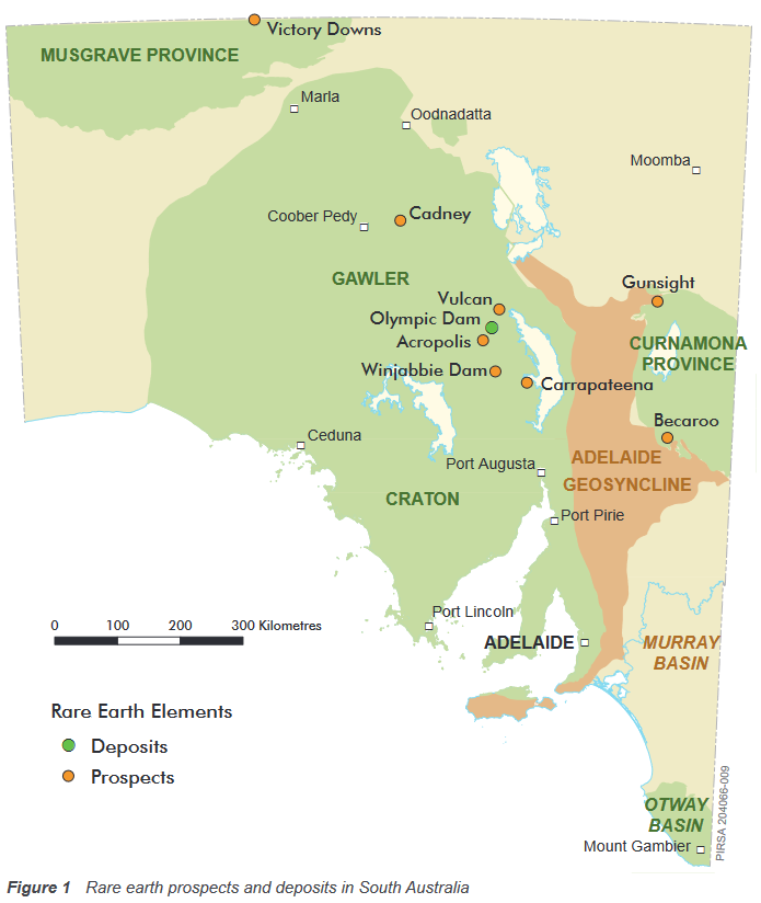 Rare earth element deposits in South Australia