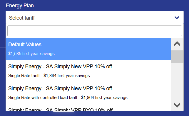 Electricity plan selection