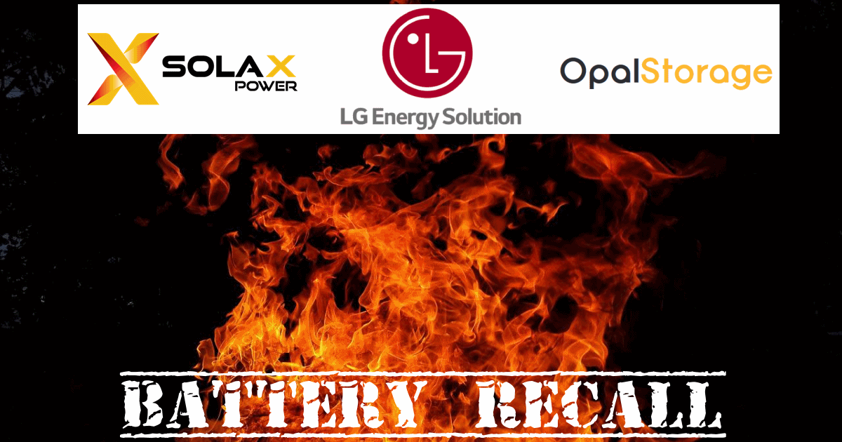 LG, SolaX Power and Opal Storage battery recall