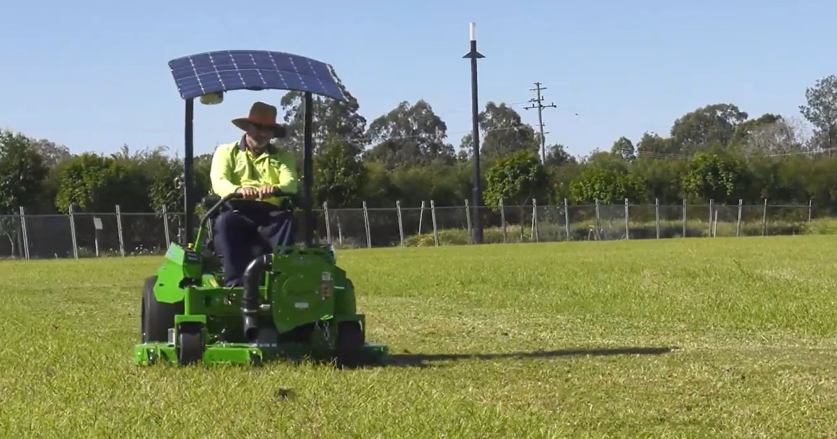 Greener mowing with solar power in Moreton Bay