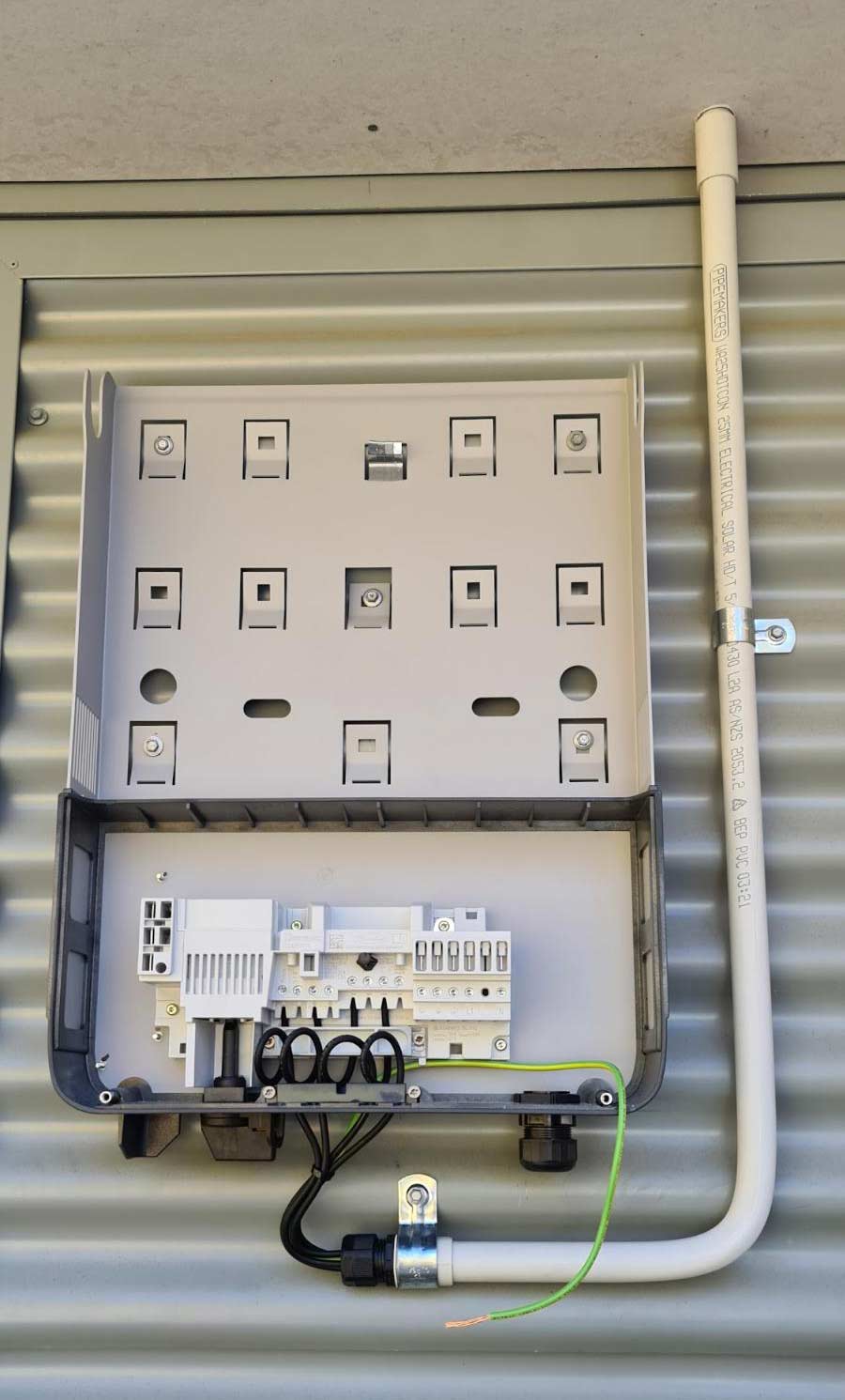 Custom-shaped solar inverter cable conduit