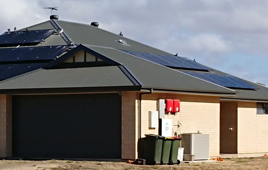 Tesla Powerwall in direct sunlight