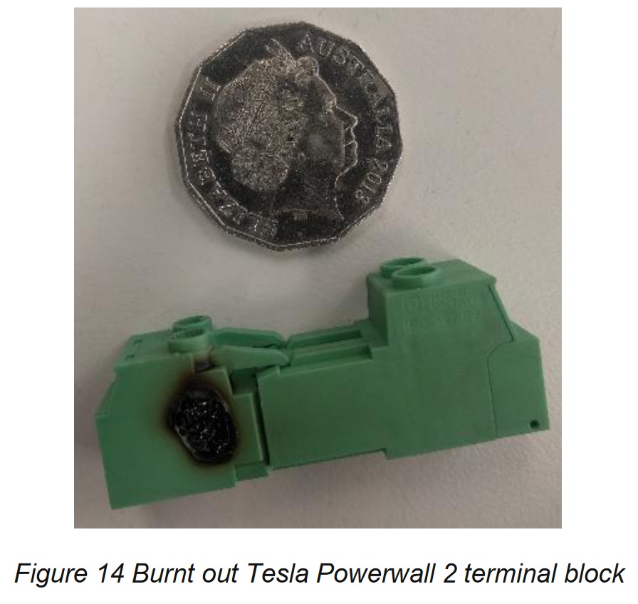 Tesla Powerwall 2 burnt out terminal block