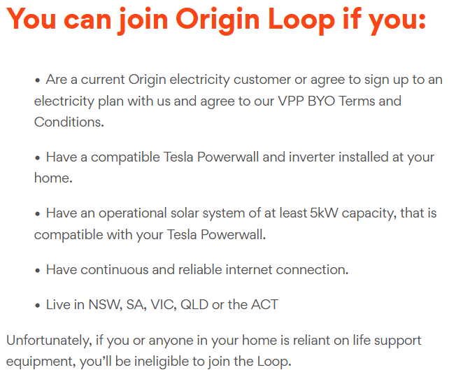 Origin Loop criteria