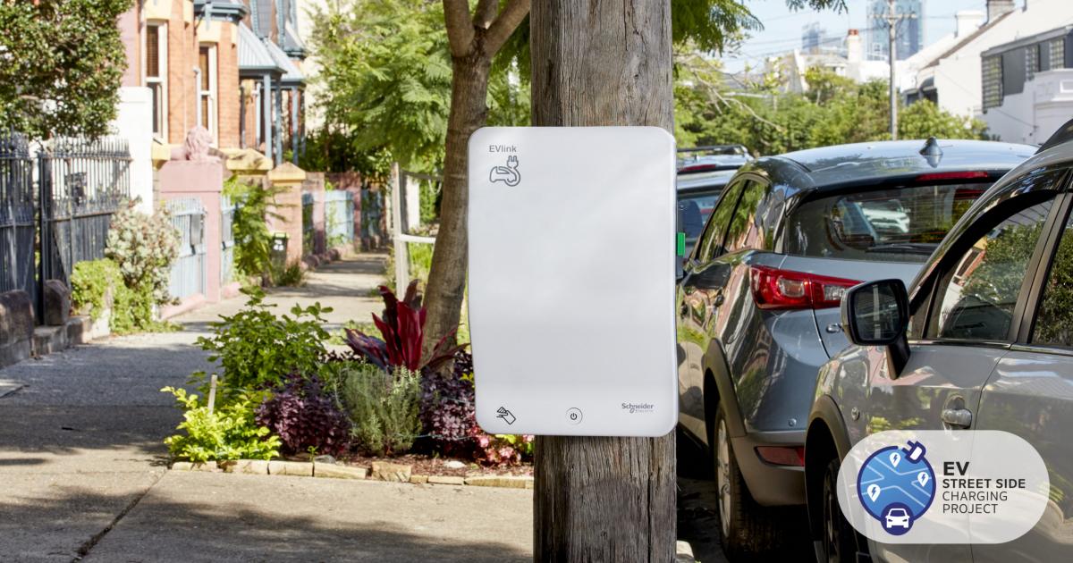 Street-side power pole EV charging