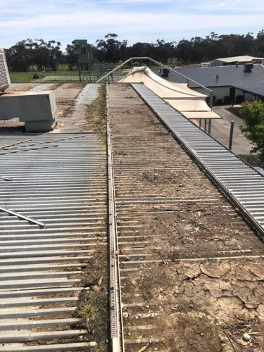 Debris buildup under solar panels