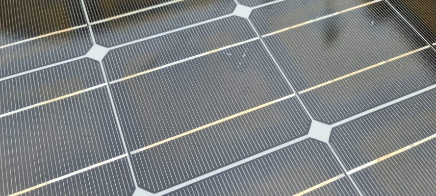 Discoloured solar panel cells