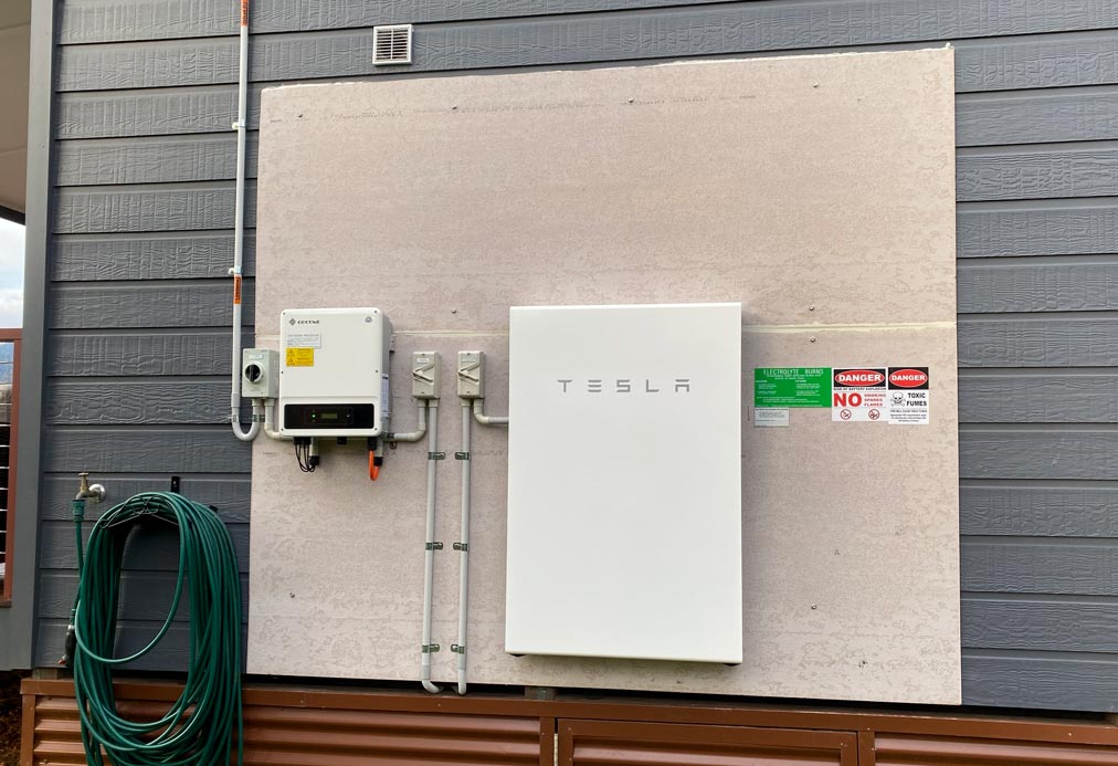 Tesla Powerwall on a fire-rated barrier