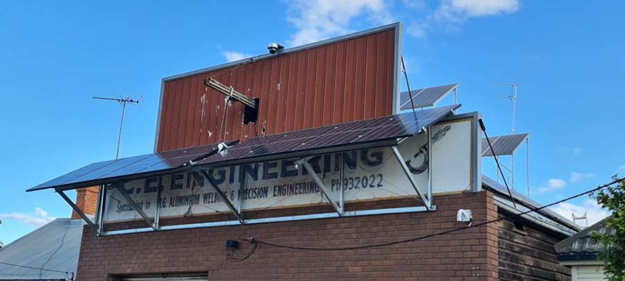 Solar panel awning