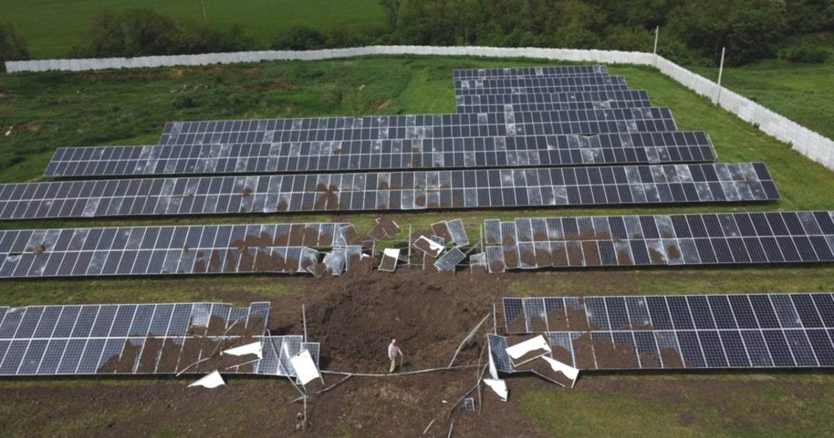 Solar farm damage in Ukraine