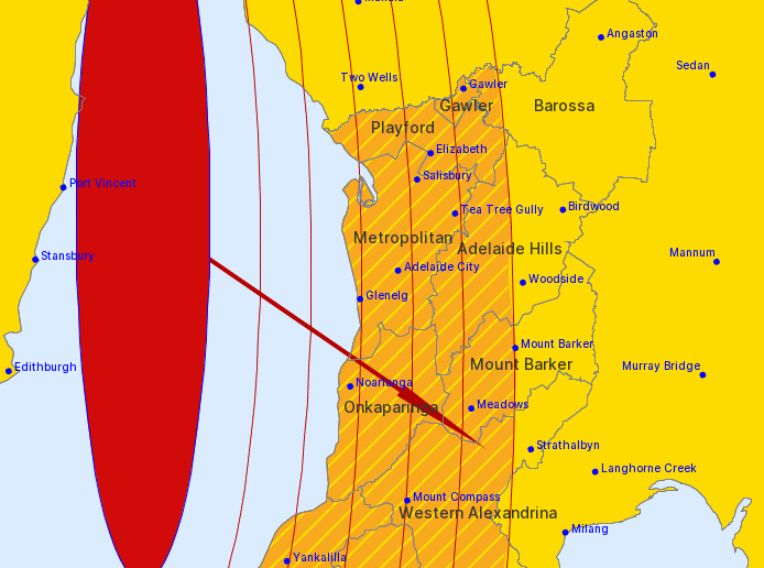 Squall line headed for Adelaide