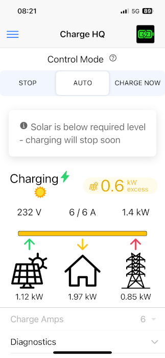 Charge HQ app screenshot