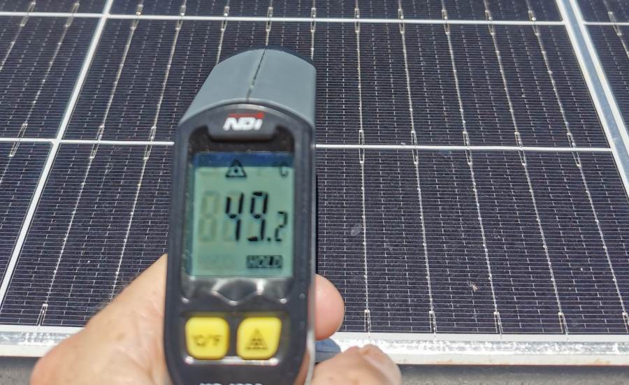 Solar panel temperature