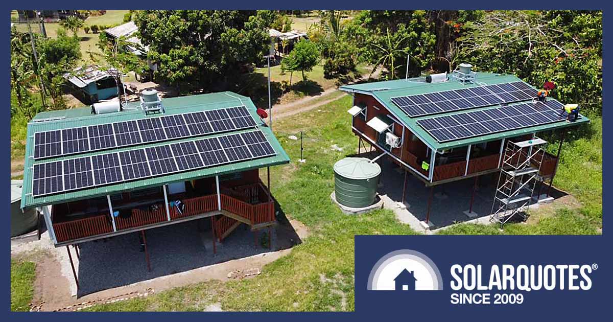 Off-grid solar and battery installation in Papua New Guinea