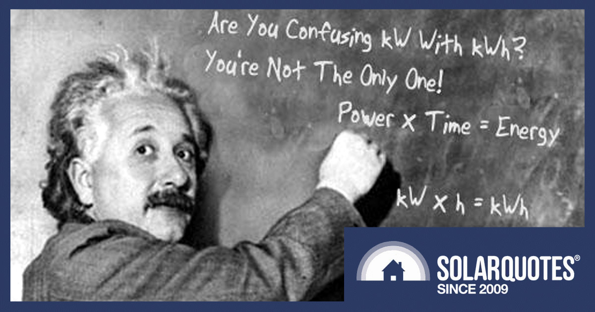 Clearing up kW (kilowatt) and kWh (kilowatt-hour) confusion.