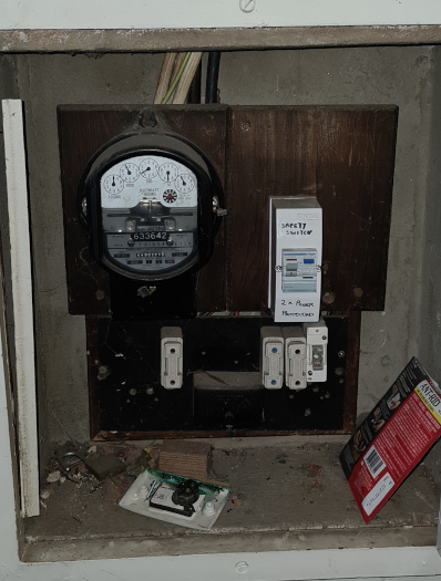 Old public housing electrical switchboard