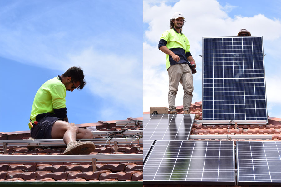 Initial solar panel installation