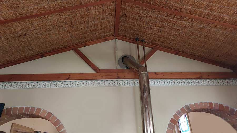 Strammit straw ceiling