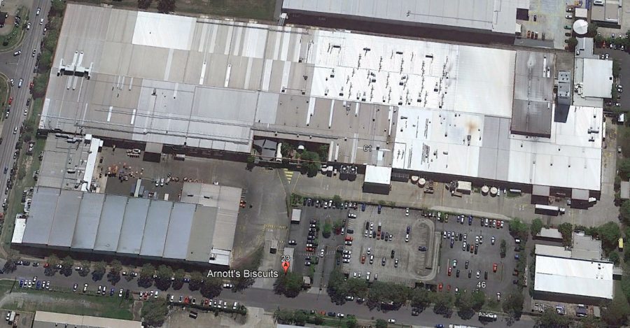 Rooftop of Arnott's factory in Brisbane