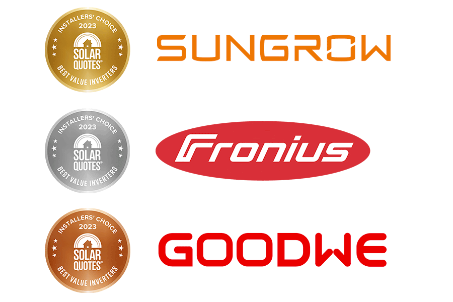 Best value solar inverters 2023 - 1st Sungrow, 2nd Fronius, 3rd GoodWe