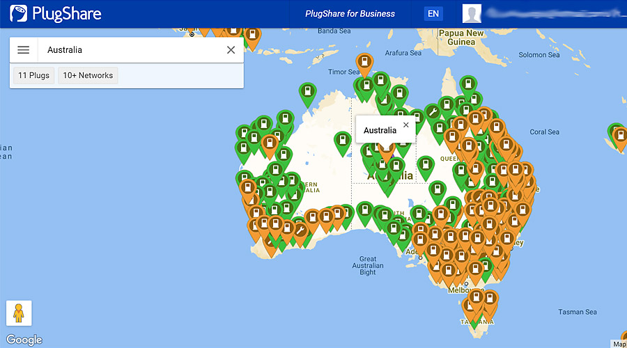 PlugShare map