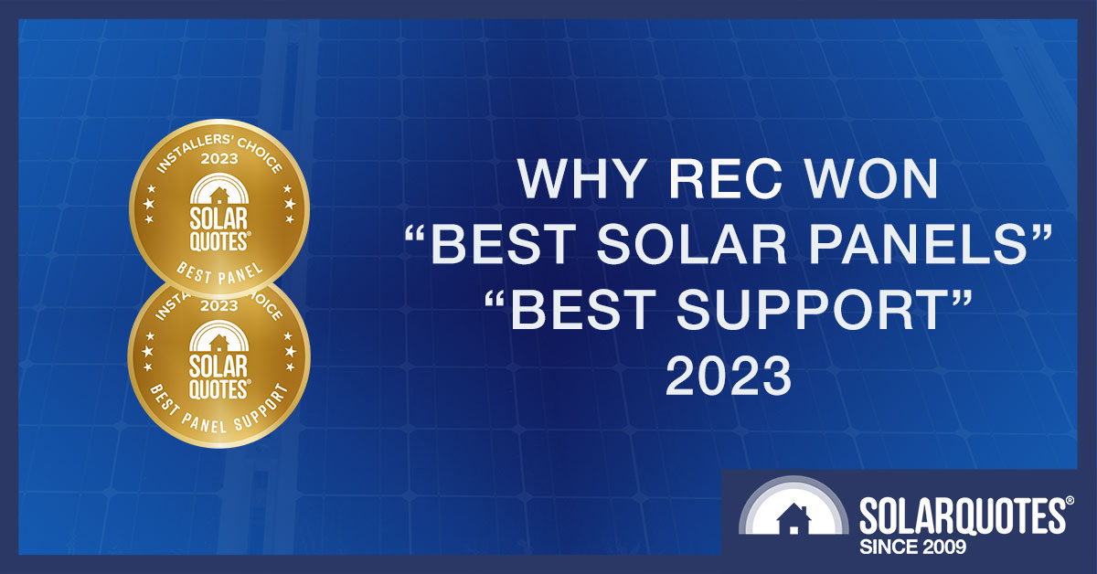 why REC won best solar panels and support 2023
